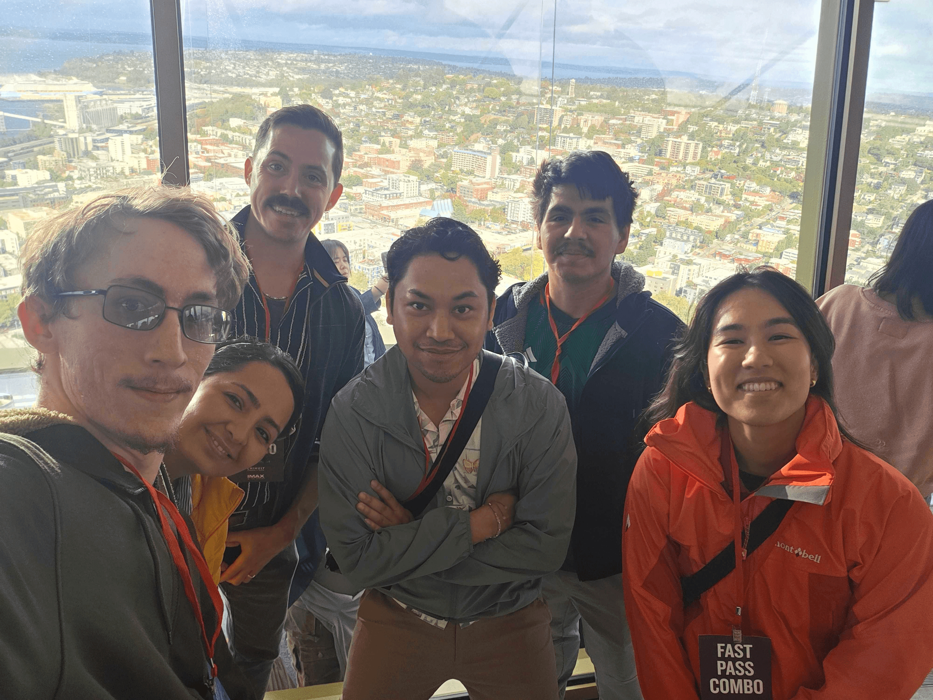 The Meadow team taking a group photo at the top of the Space Needle